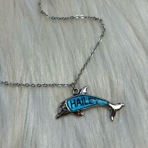 Dolphin hailey silver tone necklace